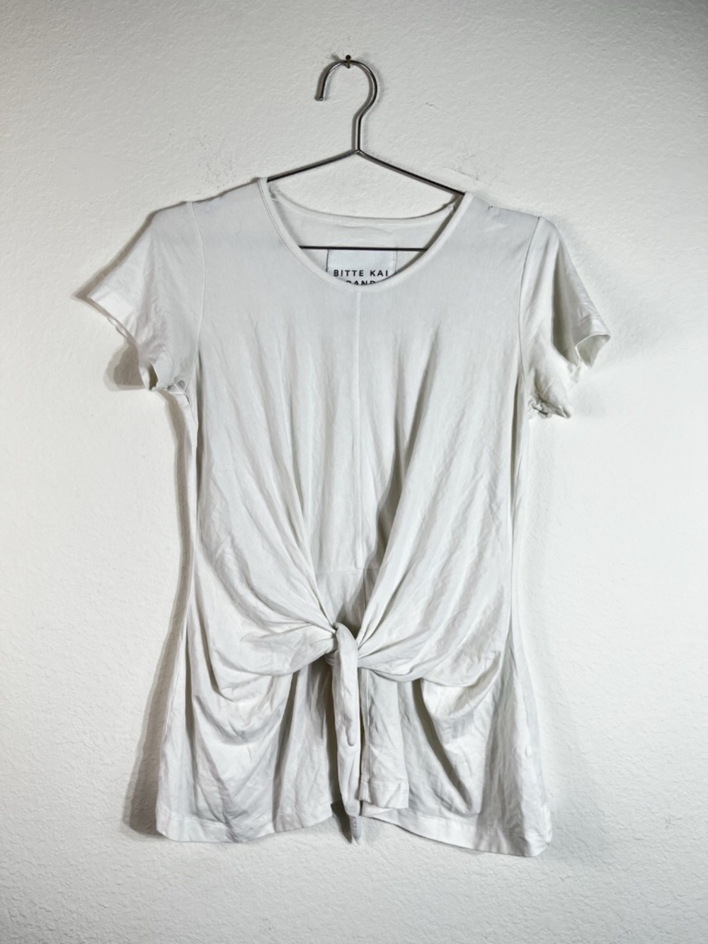 Bitte Kai Rand White Cotton Tie Front Tee Shirt Size Small